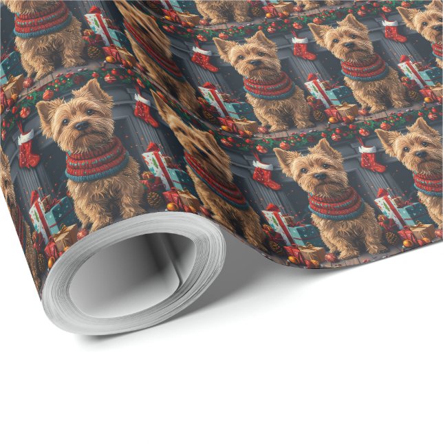Papier Cadeau Chesapeake Bay Terrier Dog Avec Cadeaux De Noël (Coin rond)
