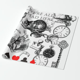 Papier Cadeau cheshire cat classique alice dans l'art du pays de