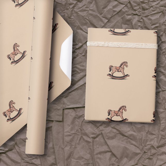 Papier Cadeau Cheval (Rocking Horse Wrapping Paper)