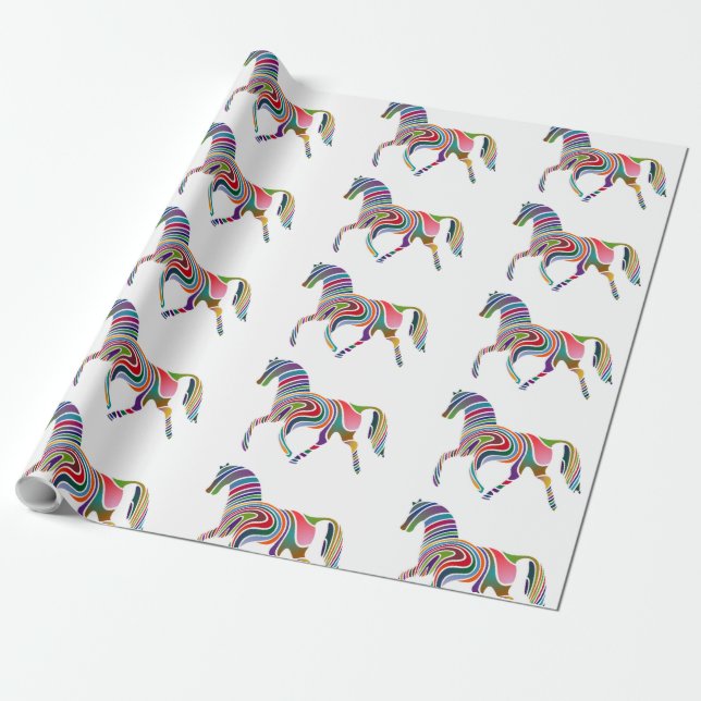 PAPIER CADEAU CHEVAL À COURSE À COURSE (Déroulé)