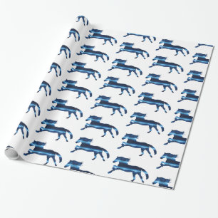 Papier Cadeau Cheval bleu