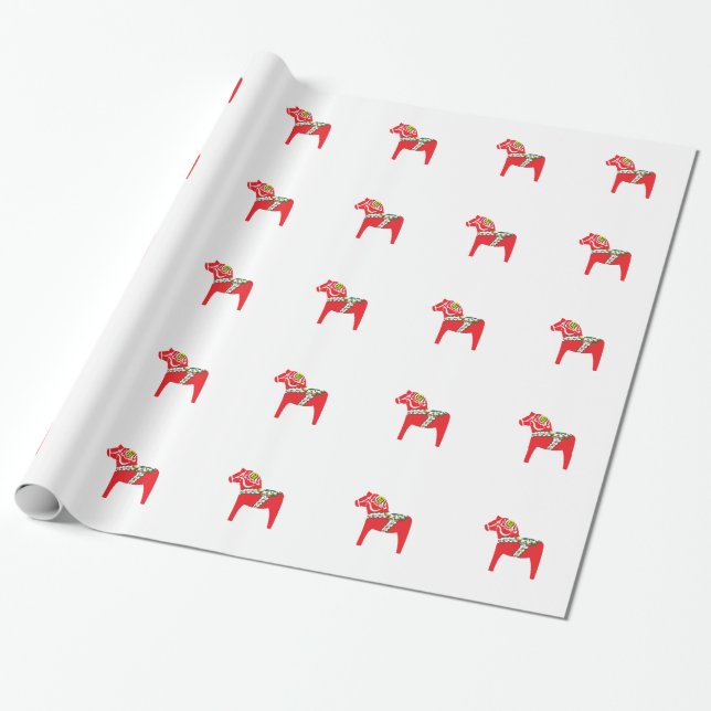 Papier Cadeau Cheval de Dalahäst | Dala (Déroulé)