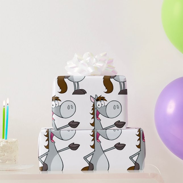 Papier Cadeau Cheval de dessin (Créateur téléchargé)