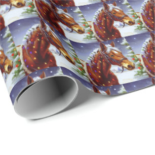 Papier Cadeau Cheval de Noël 3