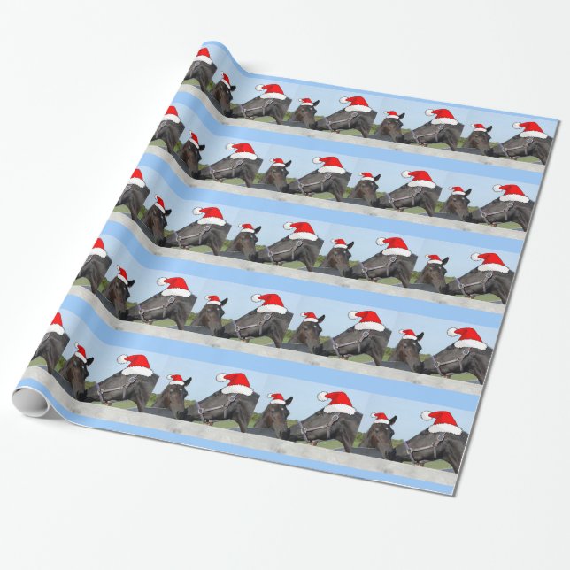 Papier Cadeau Cheval de Noël et Pony (Déroulé)