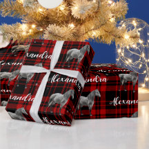 Cheval équestre rouge Noël Personnalisé