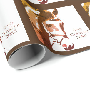 Papier Cadeau Cheval et Snaffle Bit en Classe de Graduation Brow