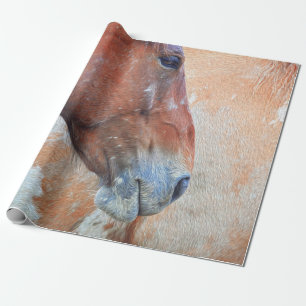Papier Cadeau Cheval Pays Rustique Brown Ouest Découpage