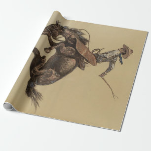 Papier Cadeau “Cheval qui rue” Art western par Will James