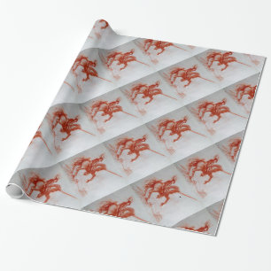 PAPIER CADEAU CHEVALIER FLORENTINE SUR HORSEBACK