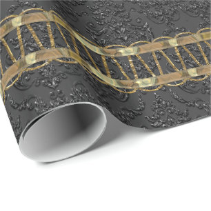 Papier Cadeau Chevalier Scallop Damask Élégant