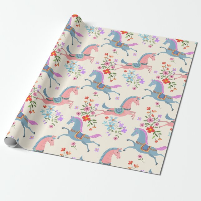 Papier Cadeau Chevaux (Déroulé)