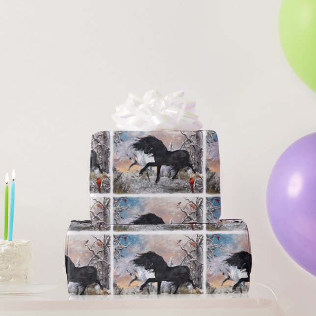 Papier Cadeau Chevaux de Noël 2022 ver2 Papier d'enveloppement (Cadeaux de fête)