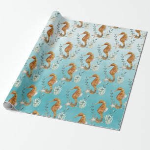 Papier Cadeau Chevaux Sous Les Caraïbes Mer Turquoise Bleue