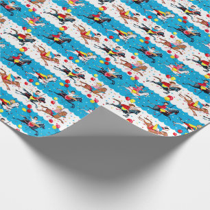 Papier Cadeau Chevaux vintages de carrousel d'anniversaire des