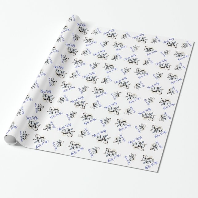 Papier Cadeau Chèvre de nuit silencieuse Noël 2 Papier d'envelop (Déroulé)