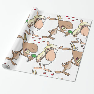 Papier Cadeau Chèvre Et Mouton En Amour