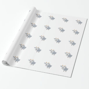 Papier Cadeau Chèvre grise adorable