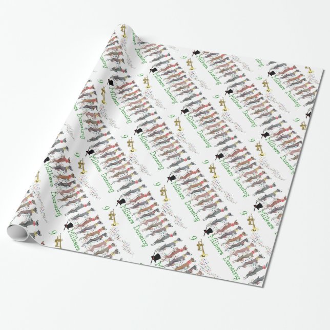 Papier Cadeau Chèvres de Toggenburg Danser Papier d'enveloppemen (Déroulé)