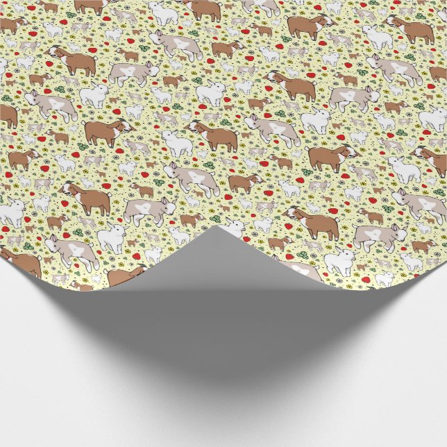 Papier Cadeau Chèvres en Jaune (Coin)