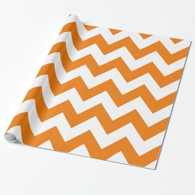 Papier Cadeau Chevron audacieux orange (Déroulé)