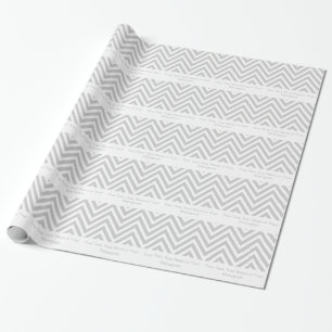 Papier Cadeau Chevron gris et blanc   personnalisé