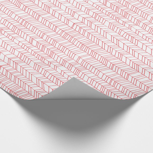 Papier cadeau Chevron rouge moderne (Coin)