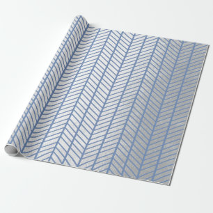 Papier Cadeau Chevron Tiffany Ocean Blue Grey Silver Navy VIP