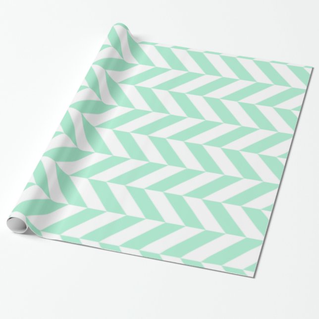 Papier Cadeau Chevron vert light (Déroulé)