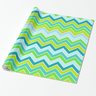 Papier Cadeau Chevron zigzag quotidien turquoise aqua vert motif