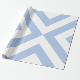 Papier Cadeau Chevrons bleu clair et blanc