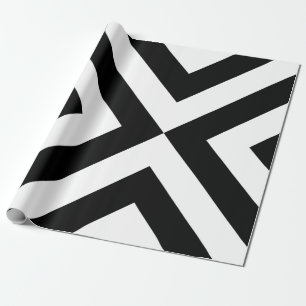 Papier Cadeau Chevrons noirs et blancs
