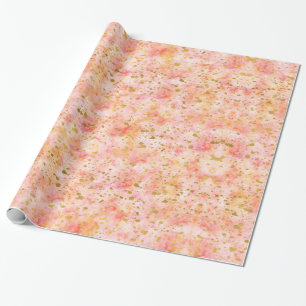 Papier Cadeau Chic Aquarelle Rose Gold Confetti