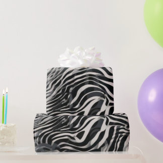 Papier Cadeau Chic Black and White Zebra Print Luxury Animal 
