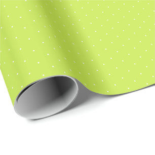 Papier Cadeau Chic citron vert blanc pois minuscule motif mignon