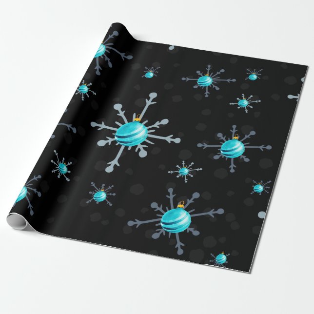 Papier Cadeau Chic Flèche de neige foncée Gem Ornements Envelopp (Déroulé)