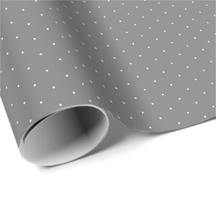 Papier Cadeau Chic gris foncé blanc petit cadeau motif pois