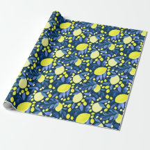Chic Méditerranéen Rustique Citrons Feuille Bleue