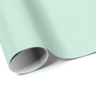 Papier Cadeau Chic menthe verte blanche minuscule pois mignon