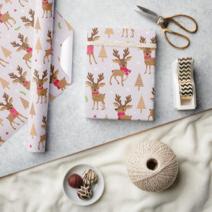 Papier Cadeau Chic moderne Noël Reindeer