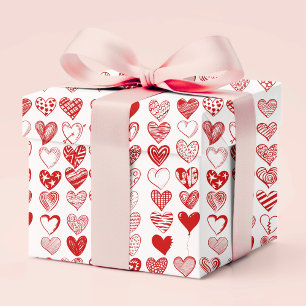 Papier Cadeau Chic moderne Whimsical Love Hearts Saint Valentin