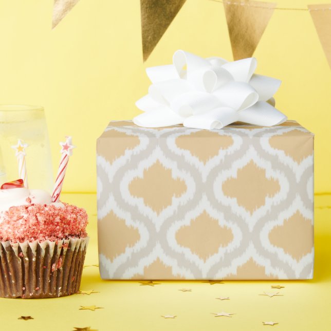 Papier Cadeau Chic neutre ikat motif marocain (Fête d'anniversaire)