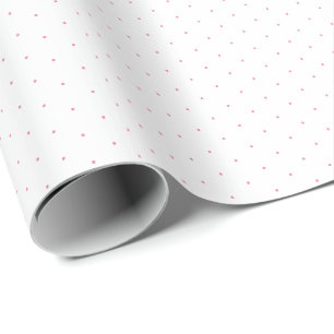 Papier Cadeau Chic rose blanc petit cadeau motif pois