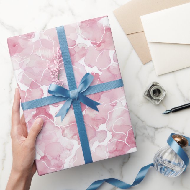 Papier Cadeau Chic rose Fête des mariées Abstraite Anniversaire (Cadeaux)