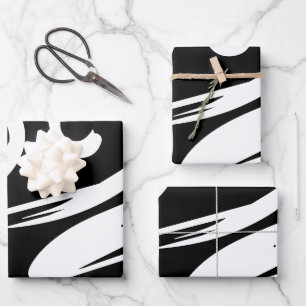 Papier cadeau Chic Zebra noir et blanc