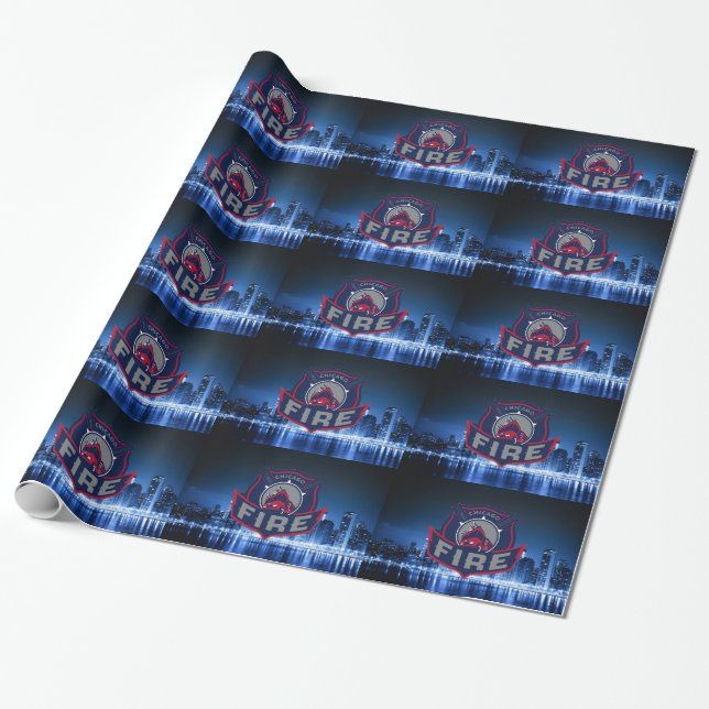 Papier Cadeau Chicago Fire avec Skyline (Déroulé)