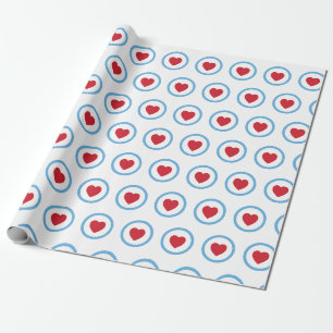 Papier Cadeau Chicago Love   Papier d'enrobage   Coeur rouge   G