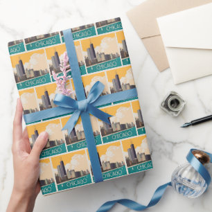 Papier Cadeau Chicago   Skyline moderne
