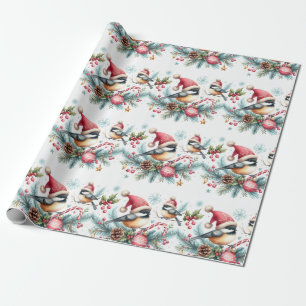Papier Cadeau Chickadee de Noël