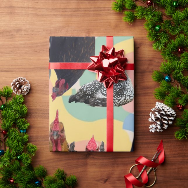 Papier Cadeau Chicken Mania All Occasion Wrapping Paper  (Cadeau de vacances)